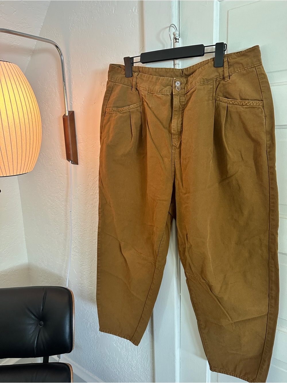 Poetry Women’s Burnt Sienna Crop Pleated Barrel Denim